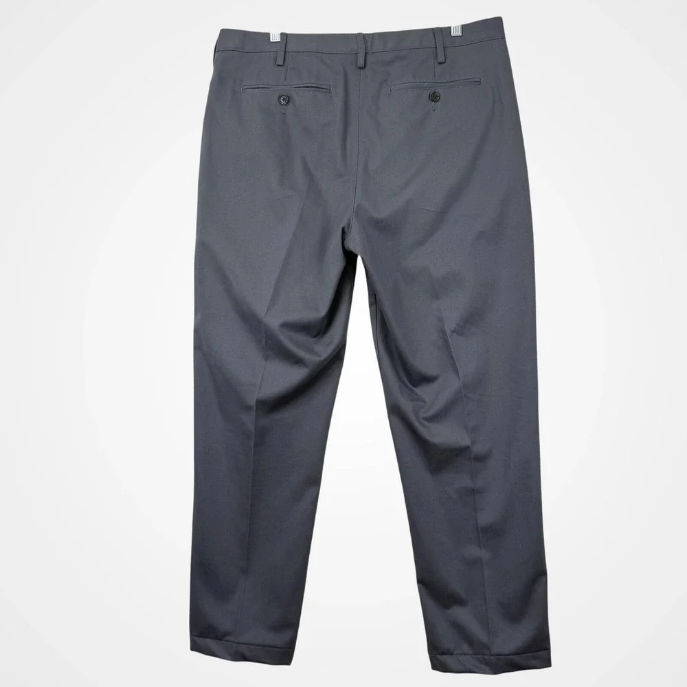 Lands End Mens Gray Dress Pants Size 36 Long Traditional‎ Fit Cotton Classic